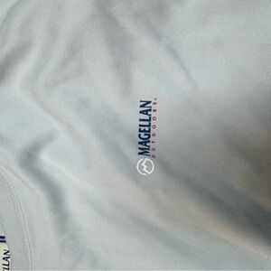 Magellan Outdoors Light Gray Long Sleeve Performance Tee with Navy & Red Logo